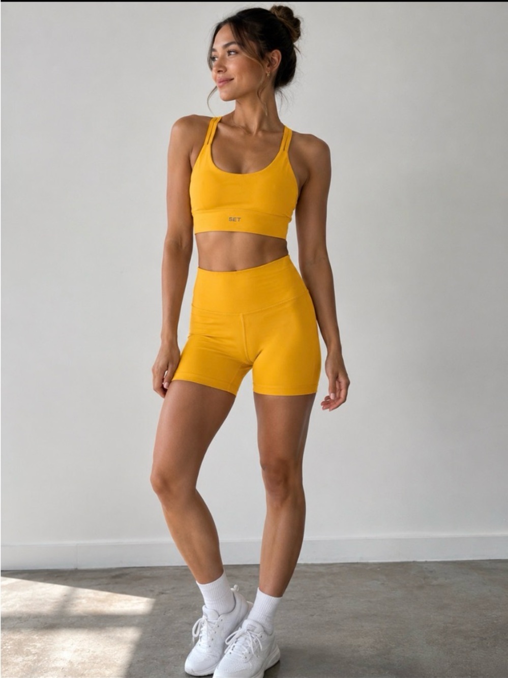 Set Active Luxform Bra and Biker Short Set - Orange